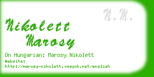 nikolett marosy business card